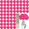 Spring Table Top Decor – 100 Pcs Rose Red Artificial Hydrangea Flowers with Stems, Silk Faux Hydrangea Heads for Wedding Centerpieces, Bouquets & Party Decorations